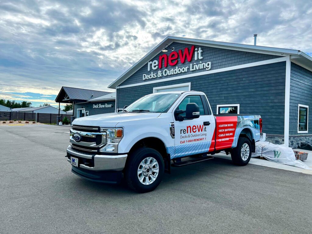 Renewit building with branded truck out front.